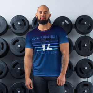 VZ Give Your Best Men's Blue Pattern Athletic Tee