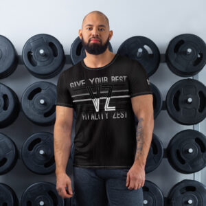 VZ Give Your Best Men's Black Pattern Athletic Tee