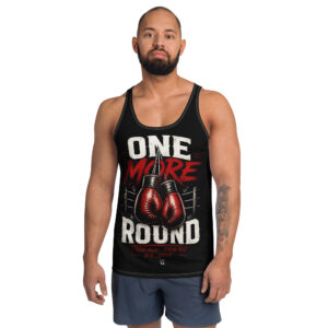 One More Round Boxing Gloves Black Tank Top