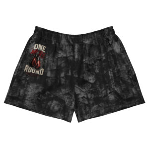 One More Round Boxing Gloves Black Grey Athletic Shorts