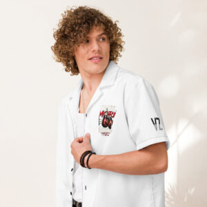 One More Round Boxing Gloves White Button Down Shirt