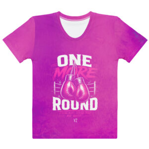 Women’s Pink One More Round Boxing Gloves Cotton Tee