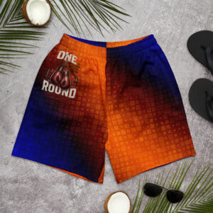 One More Round Orange Blue Men's Athletic Long Shorts