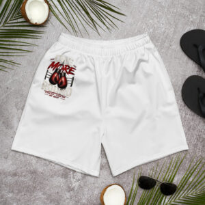 One More Round White Athletic Long Shorts