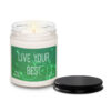 green apple harvest scented candle made from natural ingredients for relaxing spa and meditation routines