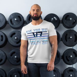 VZ Men's Give Your Best White Blue Athletic Tee