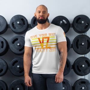 VZ Men's Give Your Best White Orange Athletic Tee