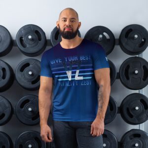 VZ Give Your Best Men's Blue Pattern Athletic Tee