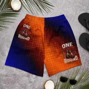 One More Round Orange Blue Men's Athletic Long Shorts