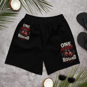 One More Round Men's Black Athletic Long Shorts