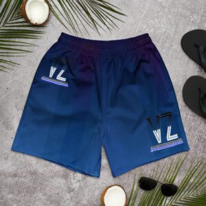 VZ Men's Blue Pattern Athletic Long Shorts