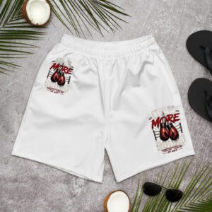 One More Round White Athletic Long Shorts