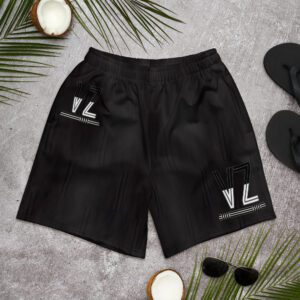 VZ Men's Black Pattern Athletic Long Shorts