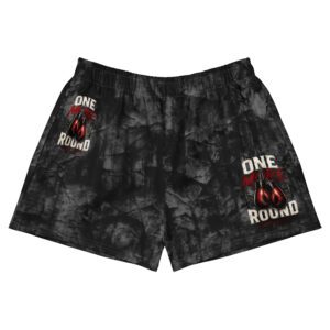 One More Round Boxing Gloves Black Grey Athletic Shorts
