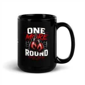 glossy black one more round and vitality zest gym motivation coffee mug