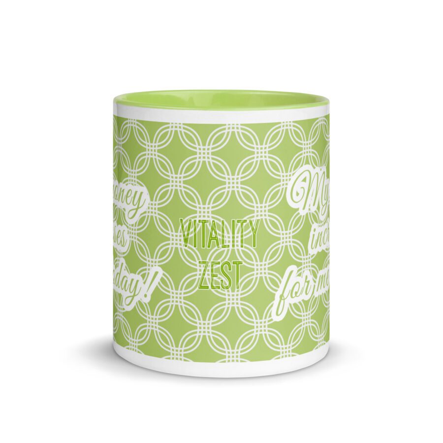 white-ceramic-mug-with-color-inside-green-11-oz-front-6aa541f4497e8.jpg vitality zest white and green coffee mug with positive quotes